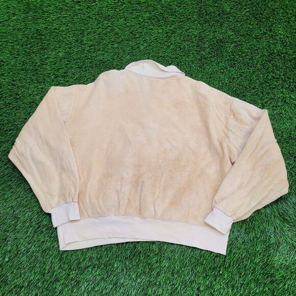 Vintage 70s MOD Velour Sweater Womens Large 24x22 Baggy - Picture 2 of 12